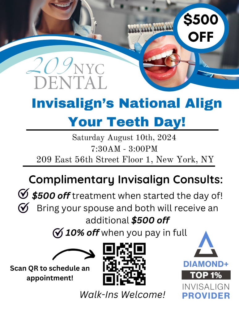Invisalign Discount, save up to $3000 with 209 NYC dental