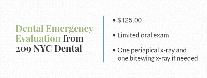 An image detailing what an emergency dental evaluation entails