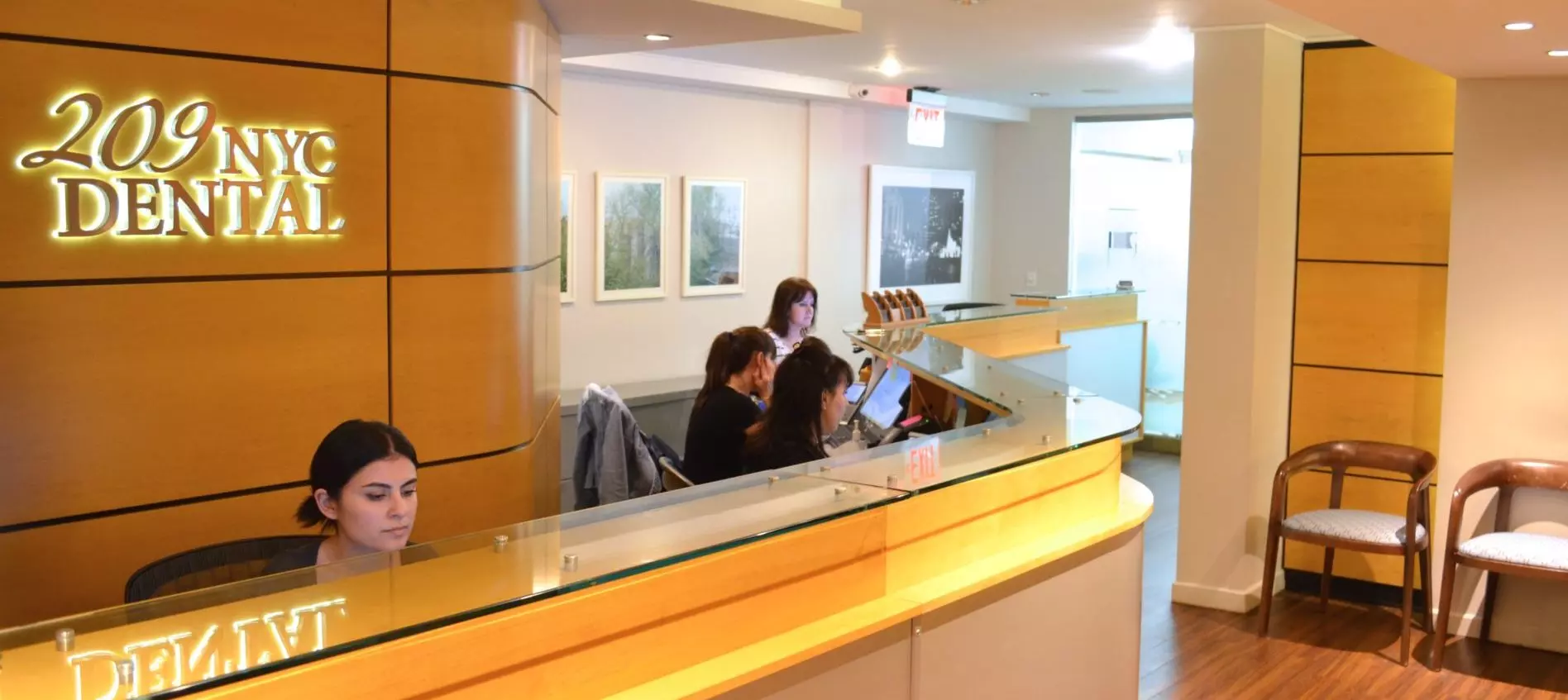 A team of staff at a Manhattan dentist’s office