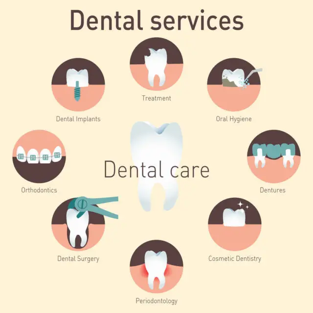 An image detailing multiple dental services