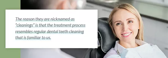 A smiling woman in a dentist’s chair